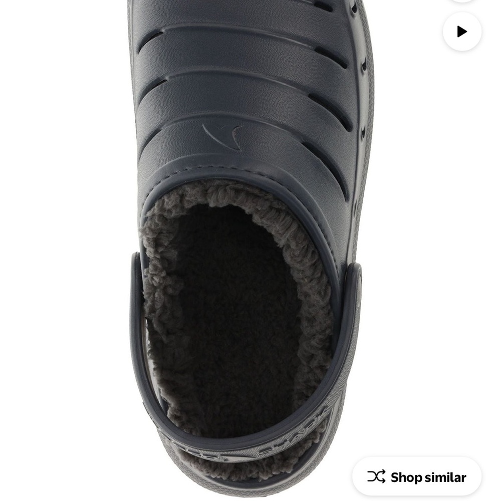 Men's Navy Clogs with Fleece Lining